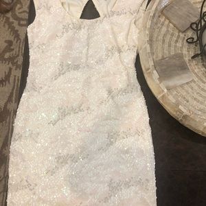 White Sparkly Mini Dress